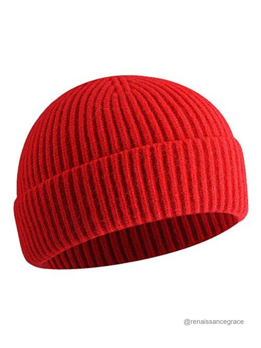 Wool Knit Cuff Short Fisherman Beanie Winter Warm Hat Unisex